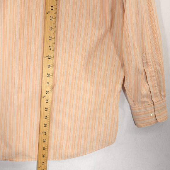 Hugo Boss Dress Shirt Mens 16-32/33 Orange White Striped Long Sleeve Button Up - Picture 9 of 10